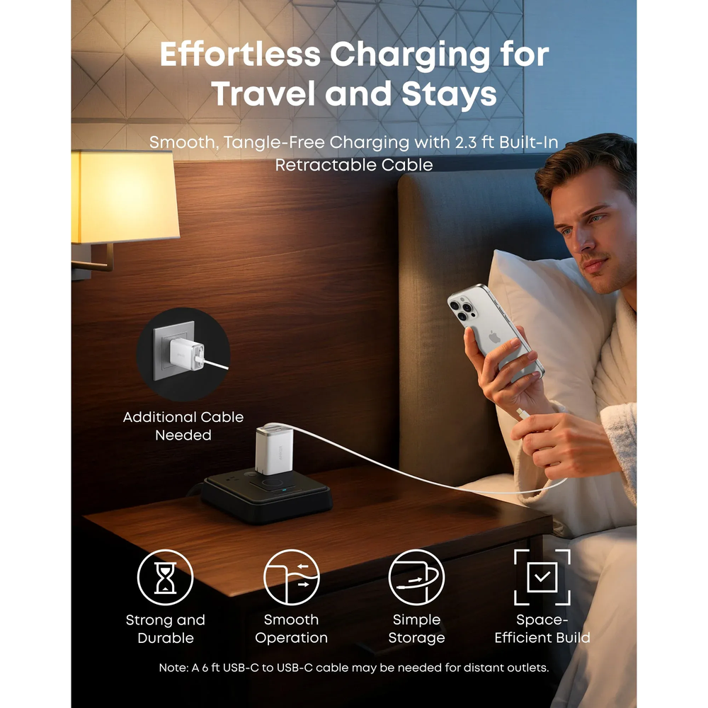 Anker Nano Charger 35W Built-In Retractable USB-C Cable Blanco en ARTIKULOS Foto 5