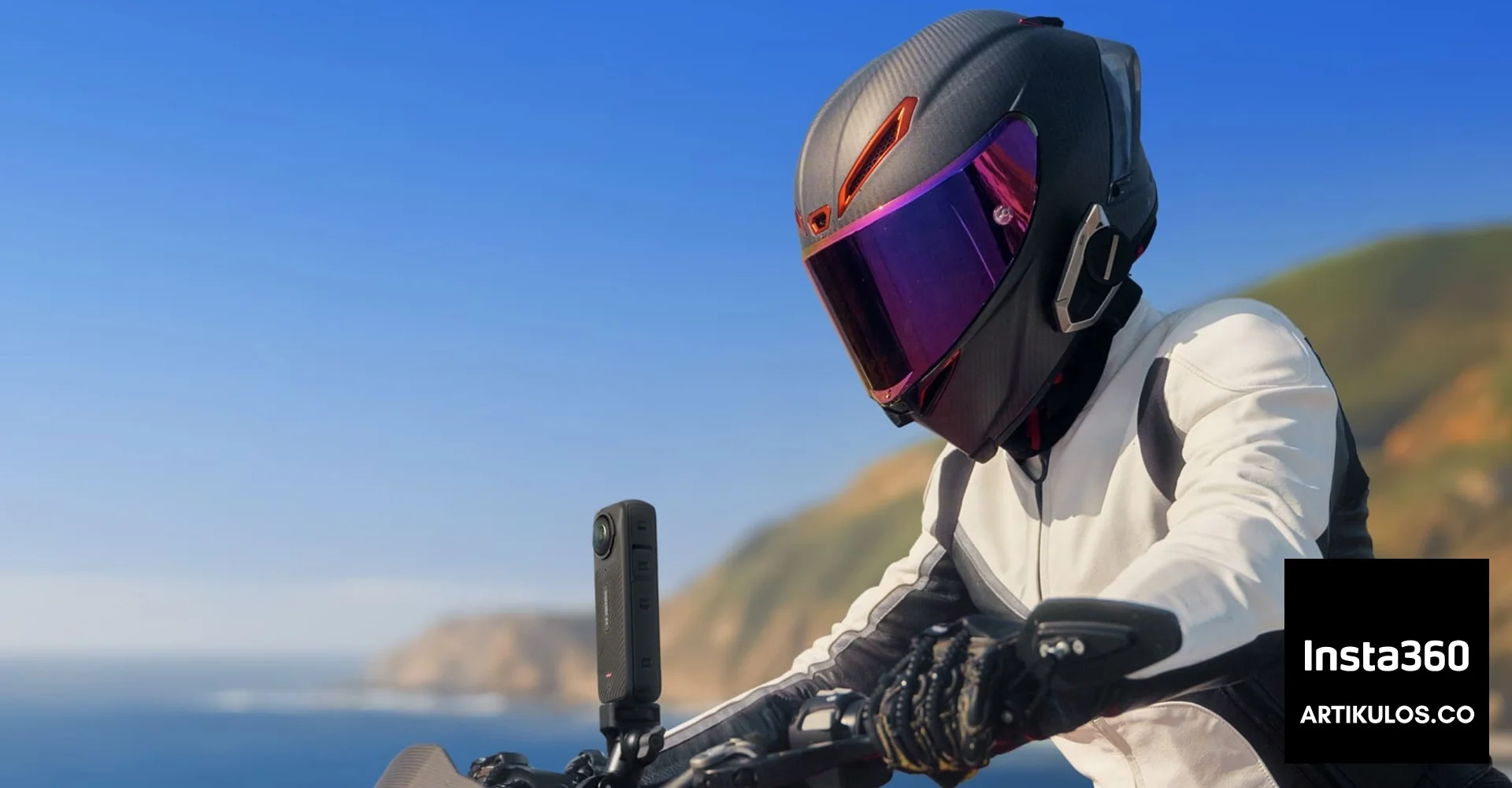 Captura tu aventura en moto con Insta360. Disponible en ARTIKULOS.CO